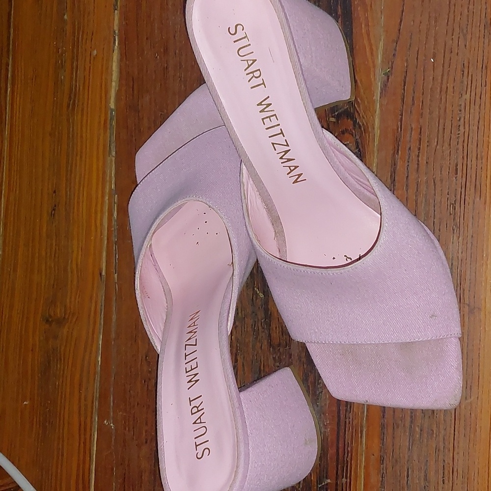 Stuart weitzman Tia flareblock slides